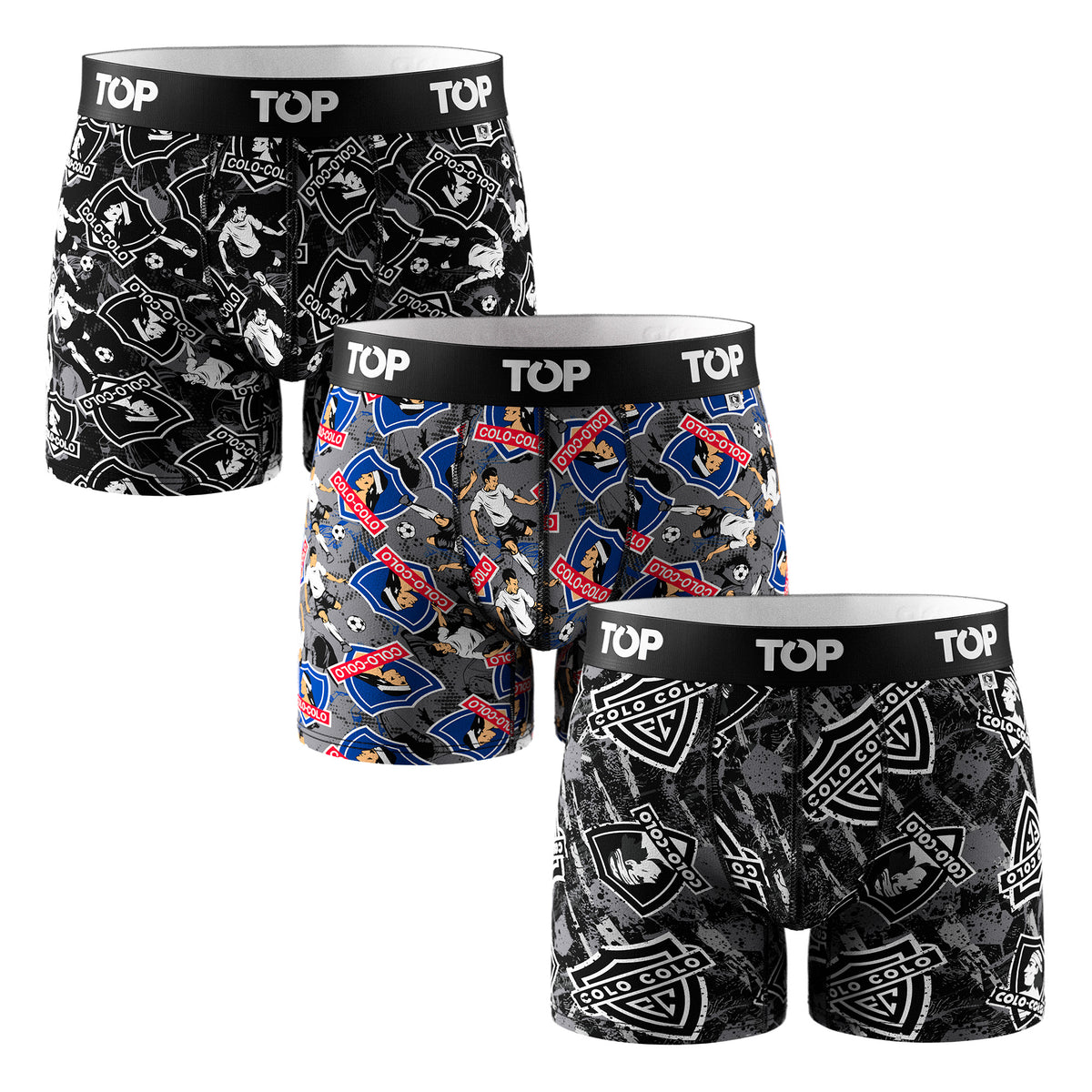 Bóxer Medio Algodón Colo-Colo Pack 3 C9