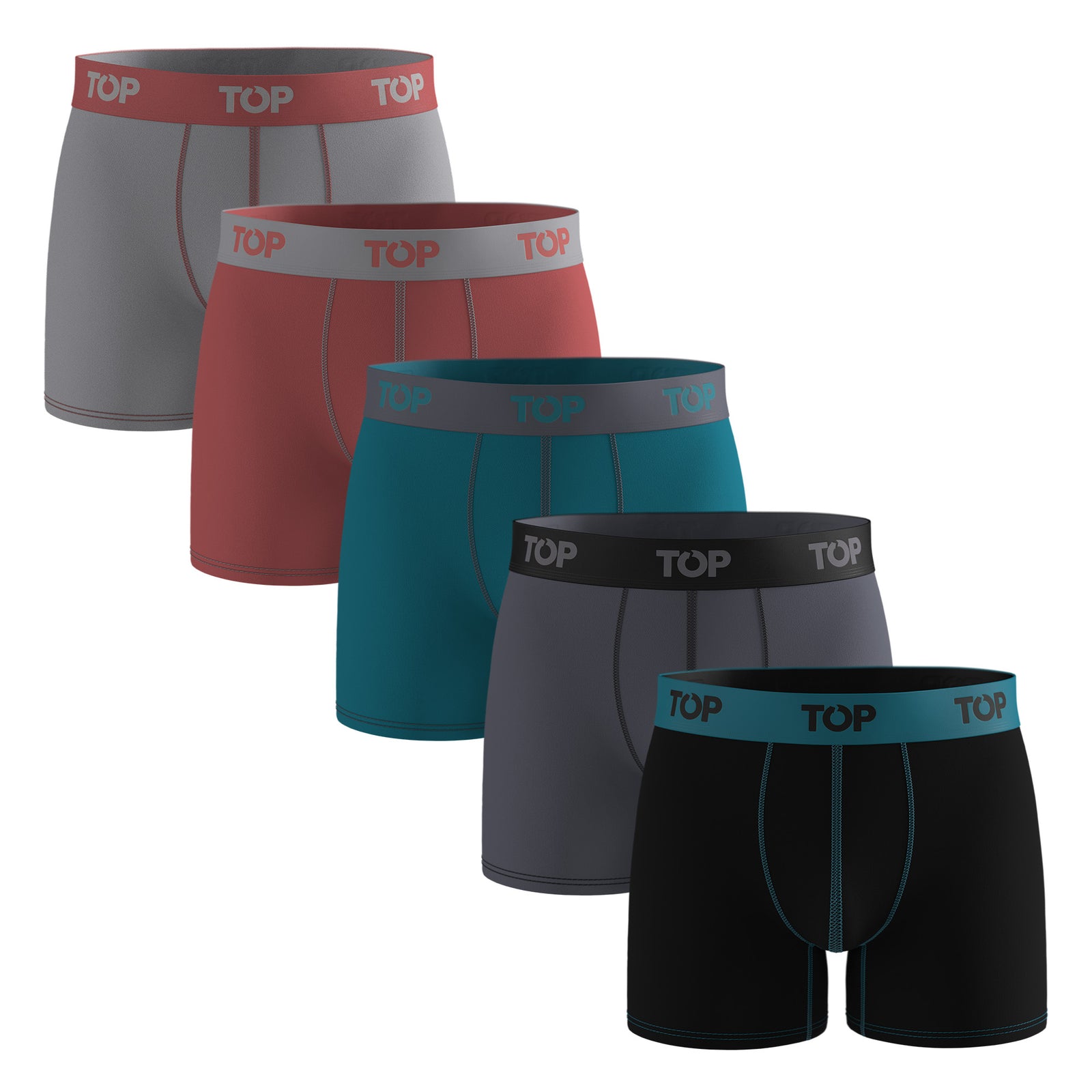 Bóxer Medio Algodón Pack 5 Motores C1