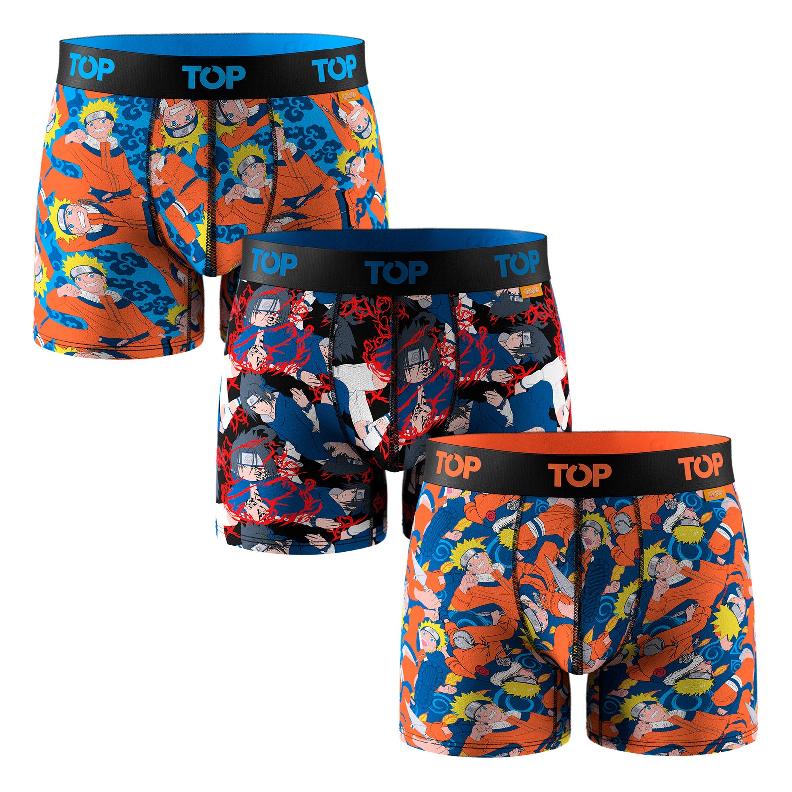 Bóxer Medio Algodón Naruto Pack 3 C4