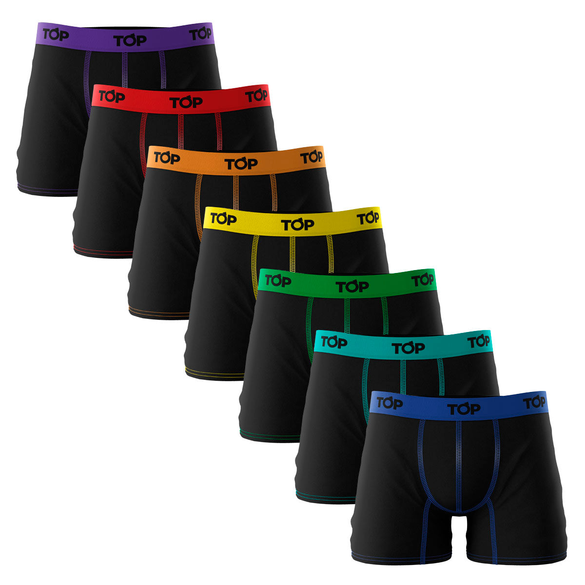 Bóxer Medio Algodón Pack 7 Colores Surtido