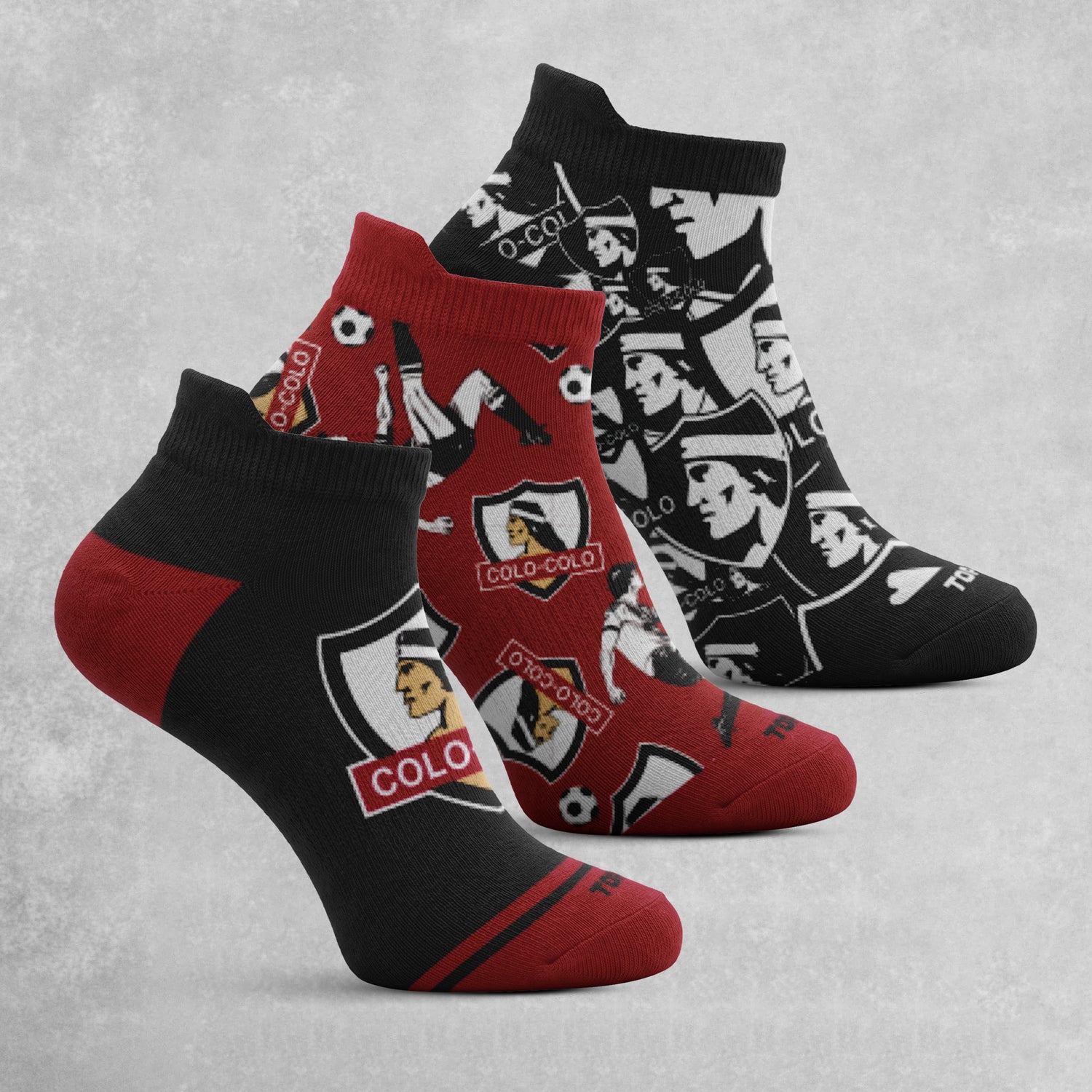 Calcetines Cortos Algodón Niños Colo-Colo Pack 3 C2