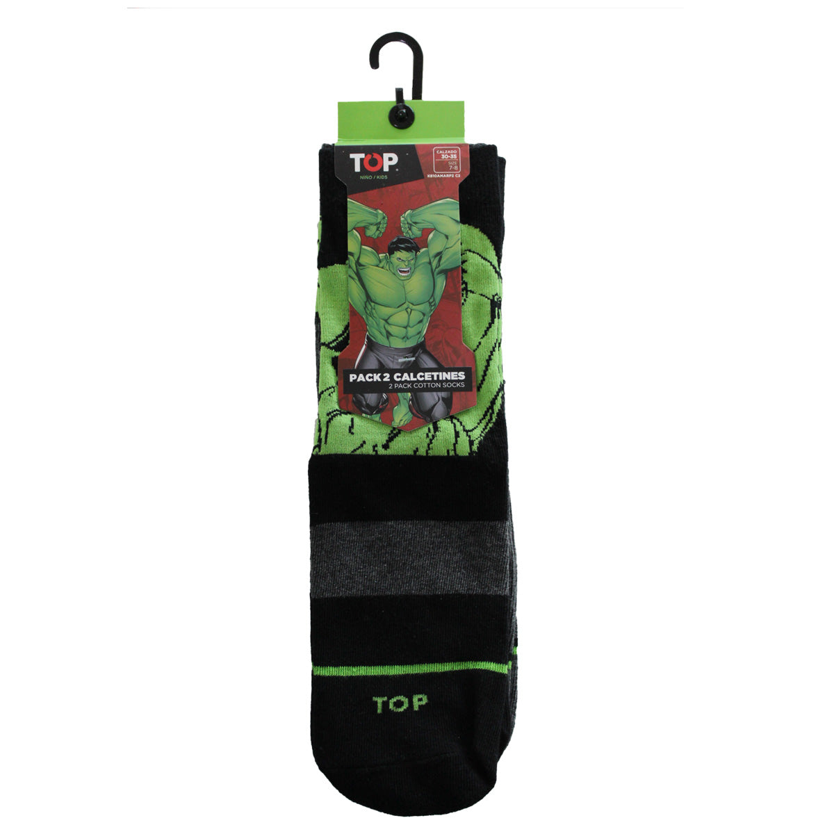 Calcetines Largos Niño Algodón Marvel Hulk Pack 2 C2