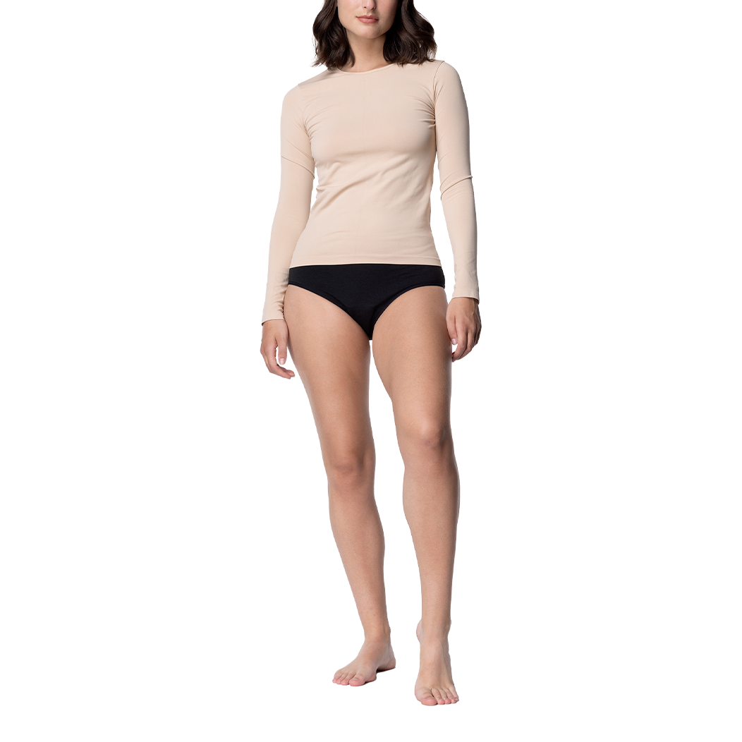 Camiseta Manga Larga Microfibra Mujer C2 Cuello Redondo