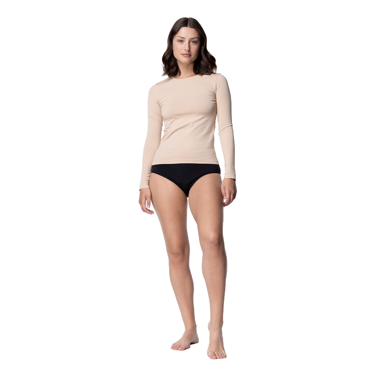 Camiseta Manga Larga Microfibra Mujer C2 Cuello Redondo