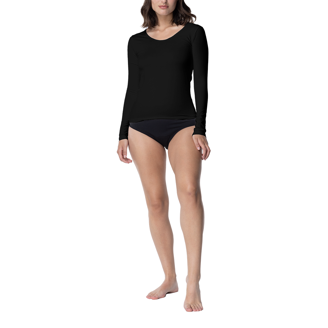 Camiseta Microfibra Manga Larga Mujer C1 Escote Redondo