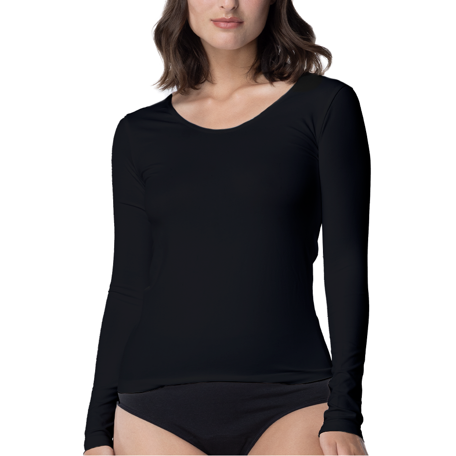 Camiseta Microfibra Manga Larga Mujer C1 Escote Redondo