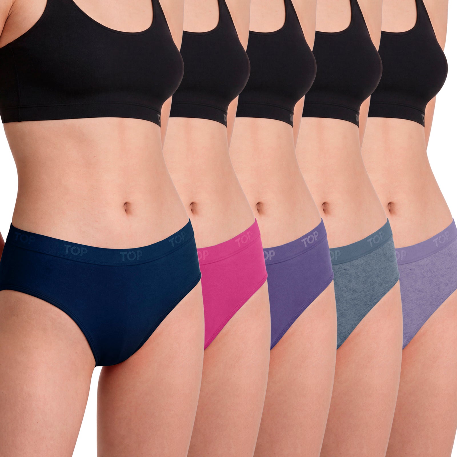 Calzón Pantaletas Algodón Con Elástico Pack 5 C3