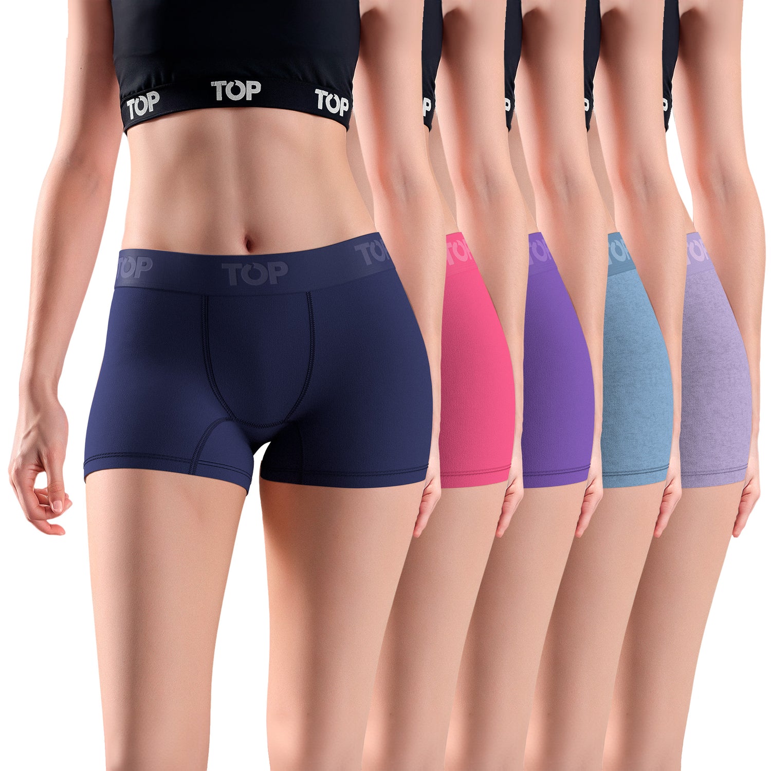 Bóxer Corto MUJER Algodón Pack 5 C1