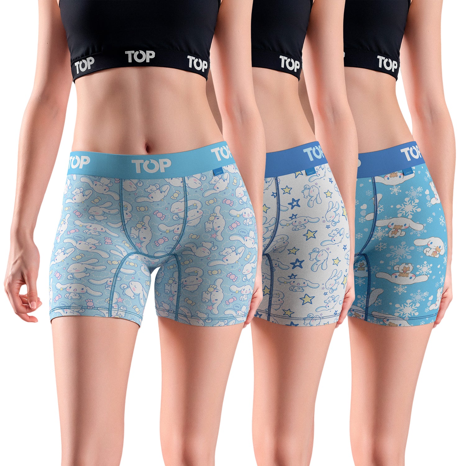 Bóxer Medio MUJER Algodón Pack 3 Cinnamoroll C11