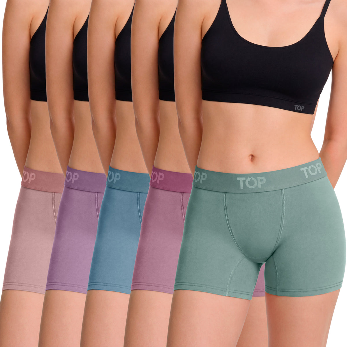 Bóxer Mujer Medio Algodón Pack 5 C6