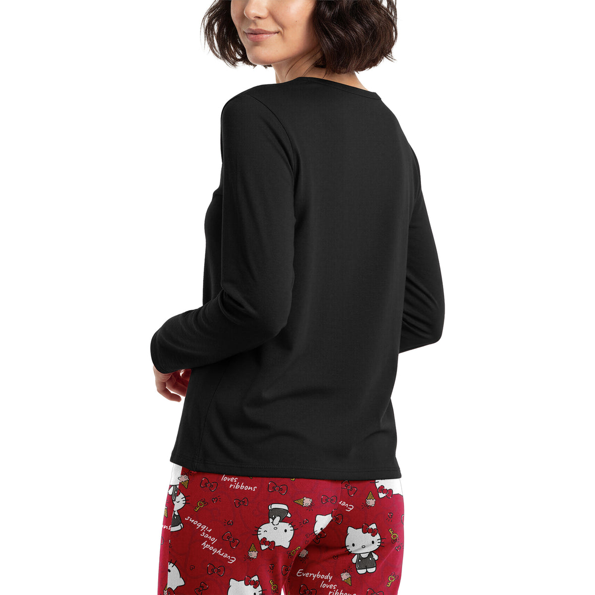 Pijama Largo Algodón Mujer Invierno Hello Kitty C1