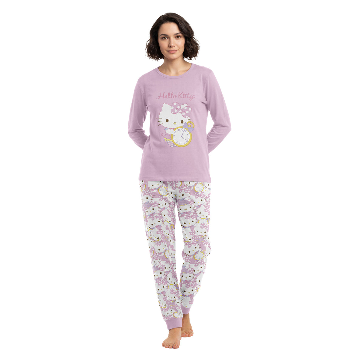 Pijama Largo Algodón Mujer Invierno Hello Kitty C2