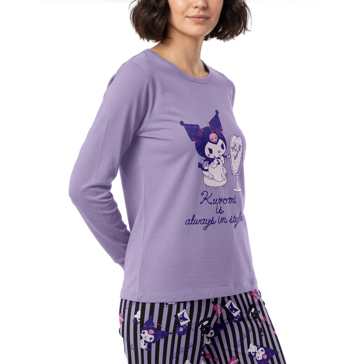 Pijama Largo Algodón Mujer Invierno Kuromi C5