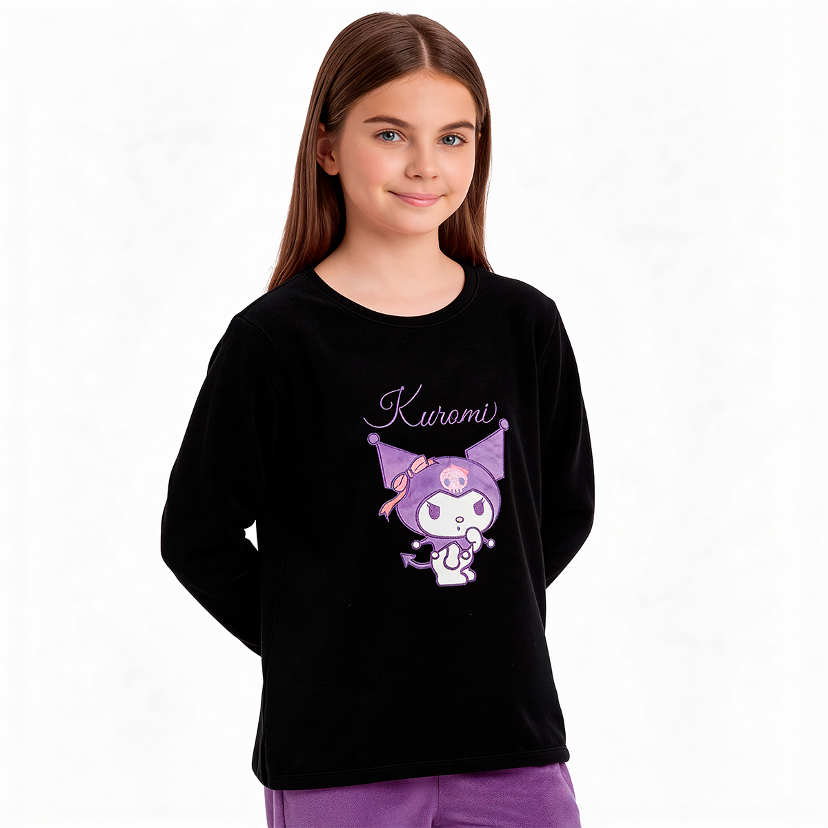 Pijama Largo Niña Micropolar Invierno Kuromi C2