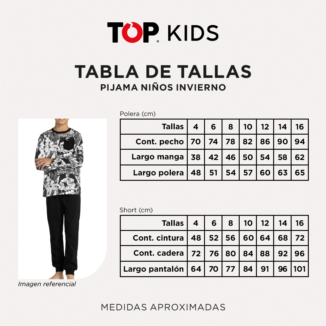 Pijama Largo Invierno Niño Algodón Marvel C3