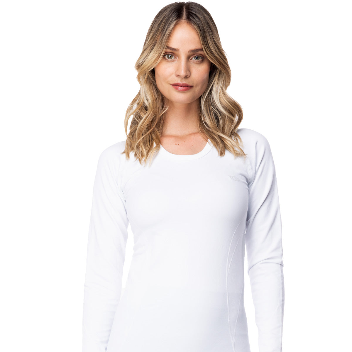 Camiseta Mujer Deportiva Primera Capa Microfibra Blanca