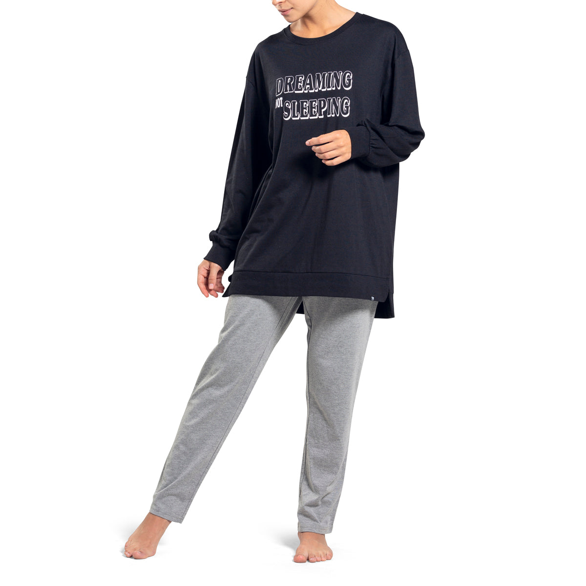 Pijama Top Invierno Algodón Mujer C1